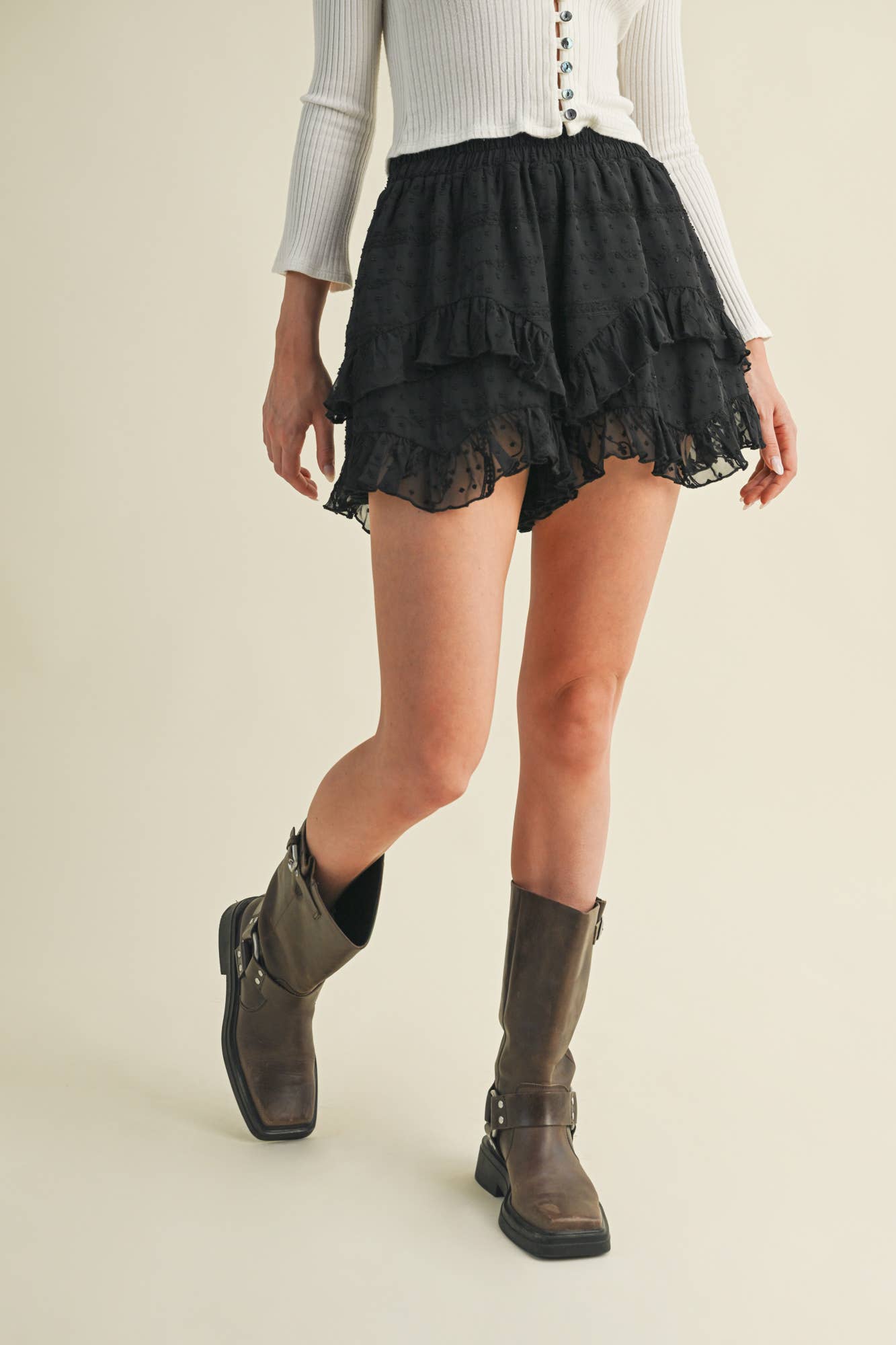 Saddle & Lace Shorts