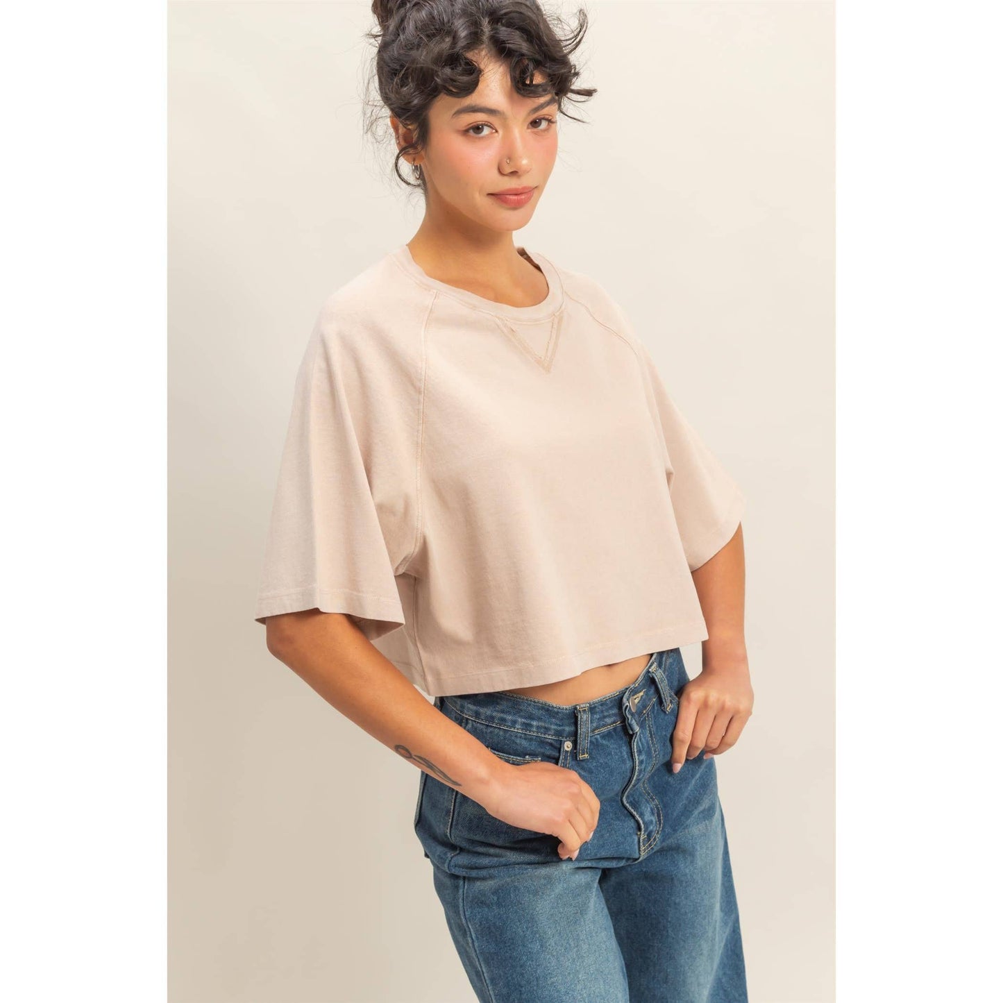 Mineral Wash Cropped Tee