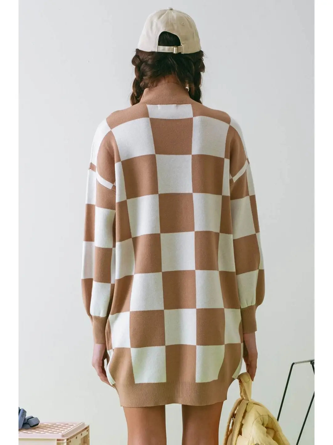 Checkered Chick Sweater Dress