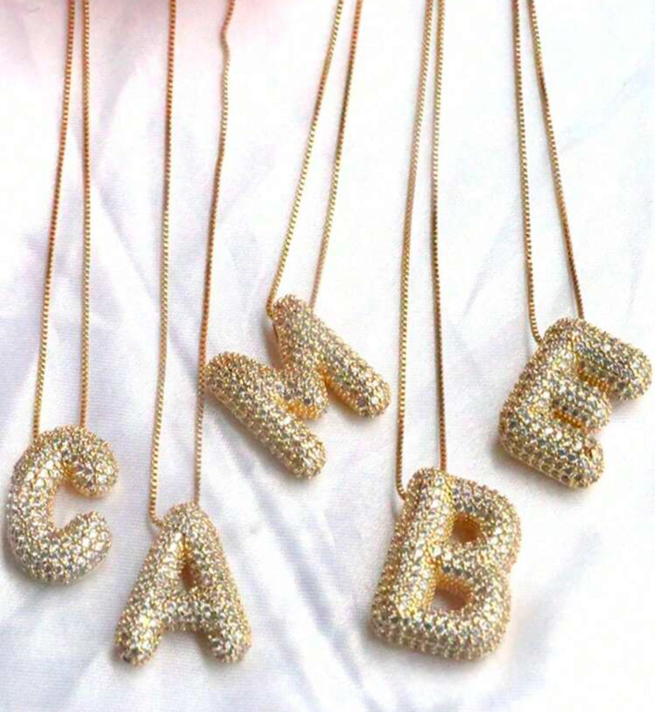 Bubble Bling Initial Necklace