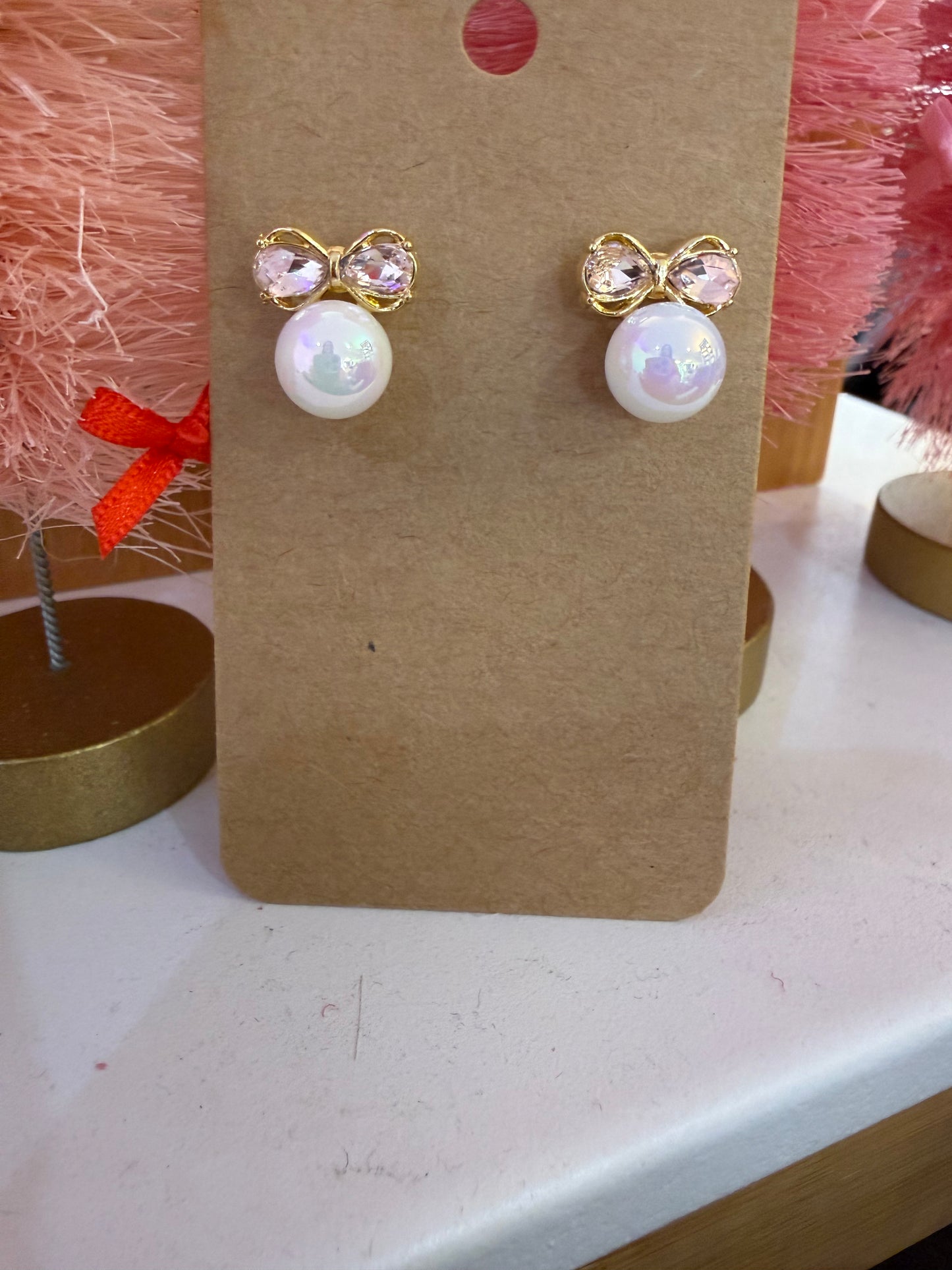 Sweet Pearl Bow Earring
