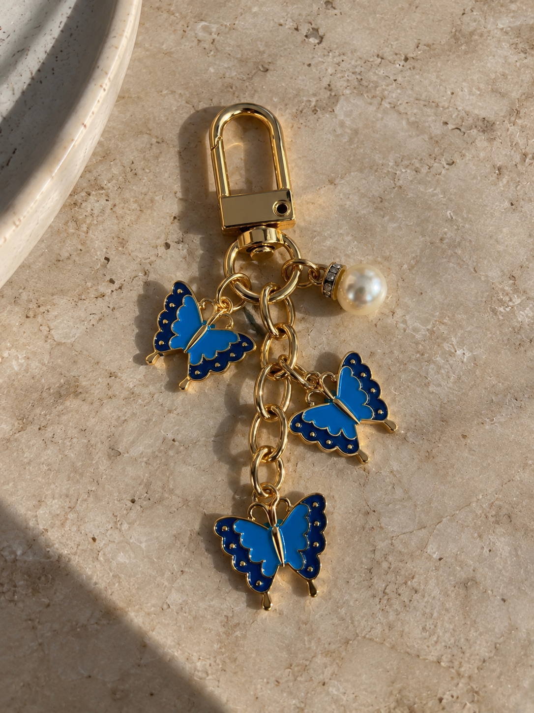 Blue Butterfly Bag Charm