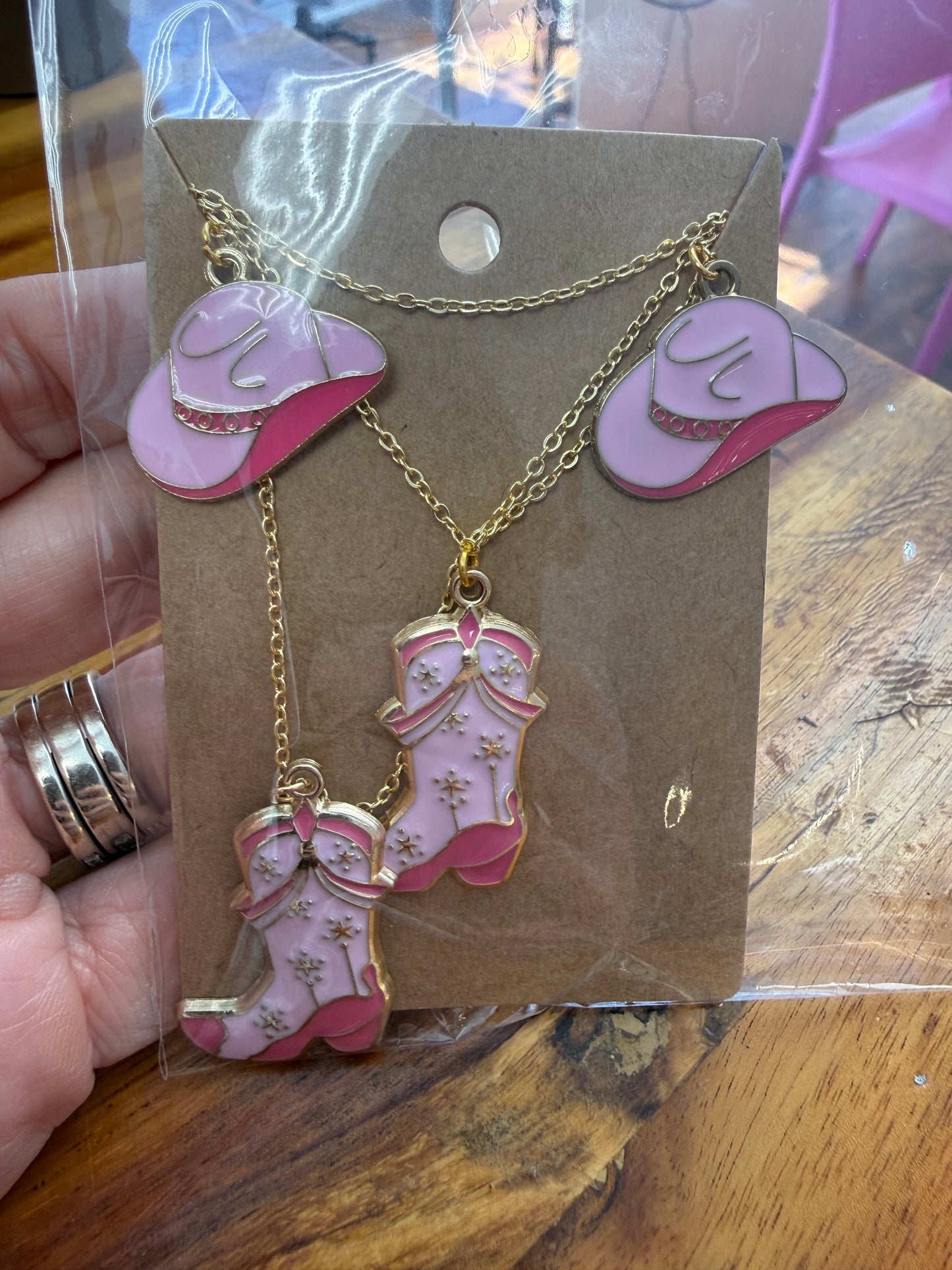 Boot Laces - Pink Cowboy Boots & Hat