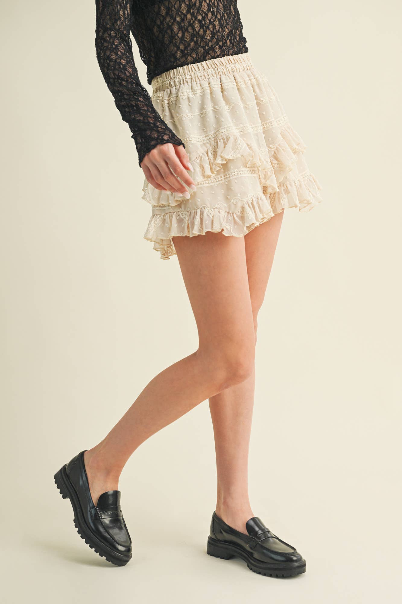 Saddle & Lace Shorts