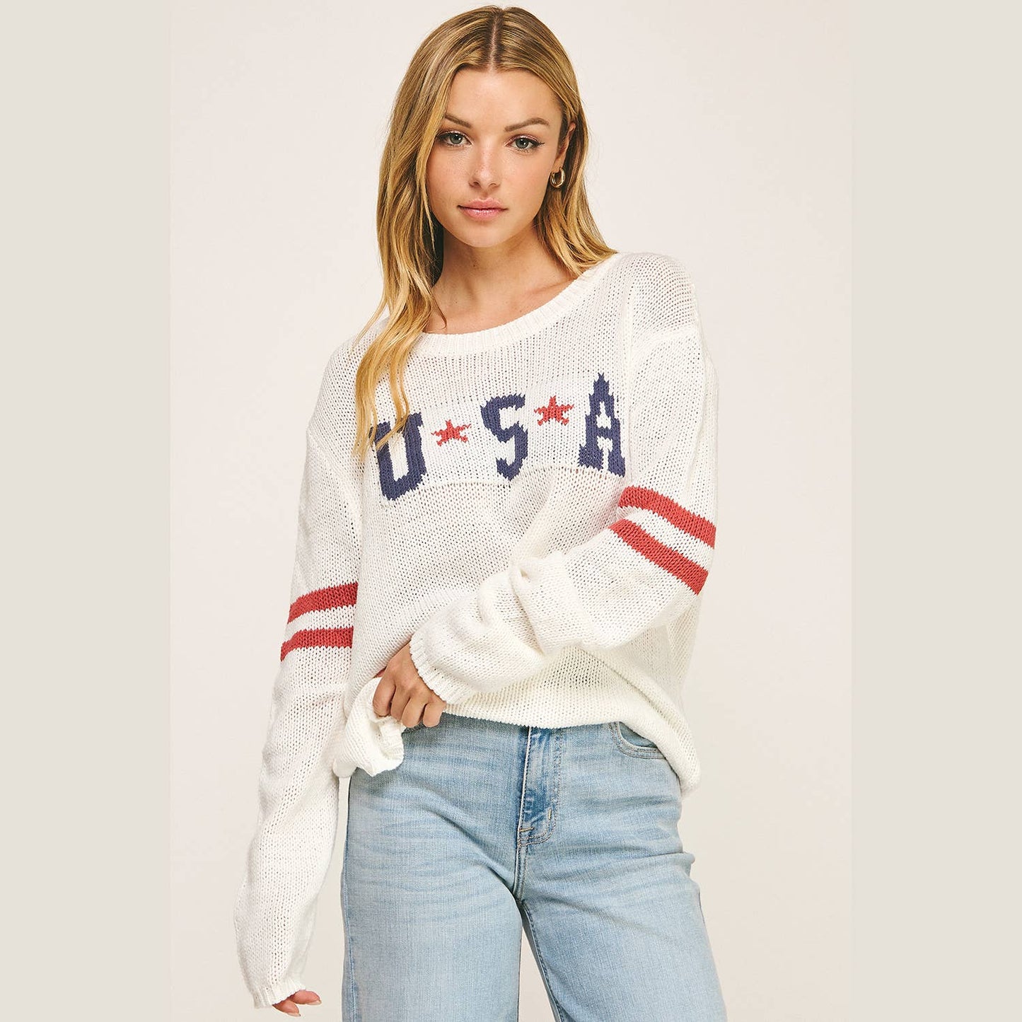 Star and Stripes Knit Pullover