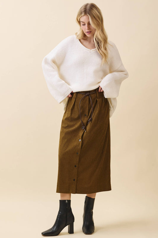 Olive Lane Corduroy Skirt