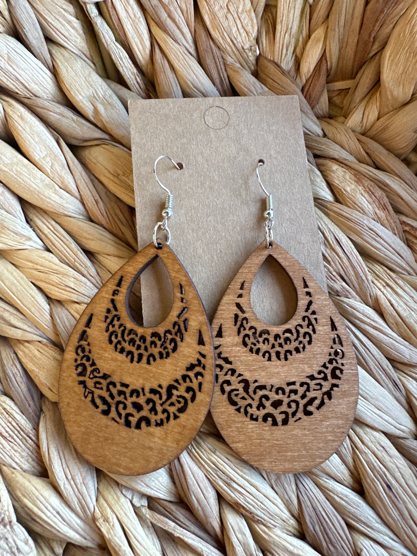 Wooden Etch Earrings