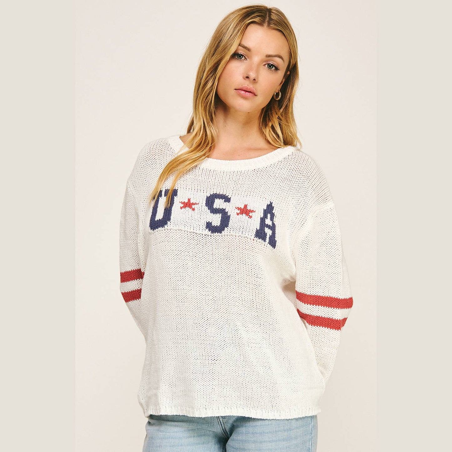 Star and Stripes Knit Pullover
