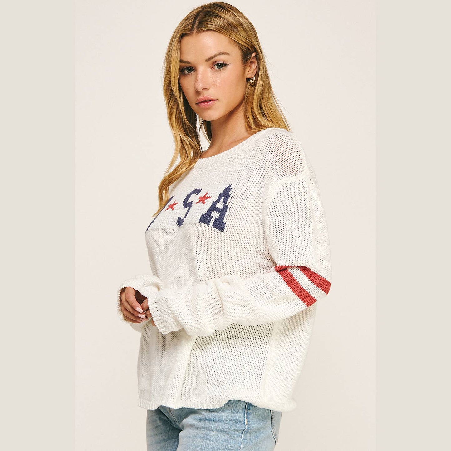 Star and Stripes Knit Pullover