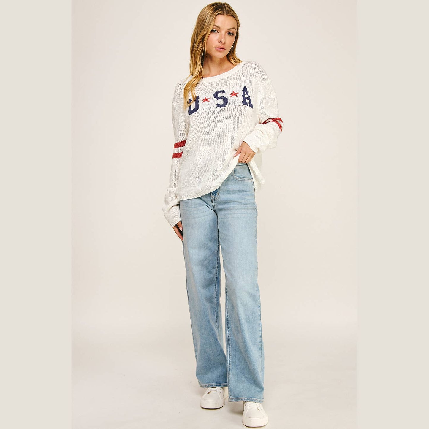 Star and Stripes Knit Pullover