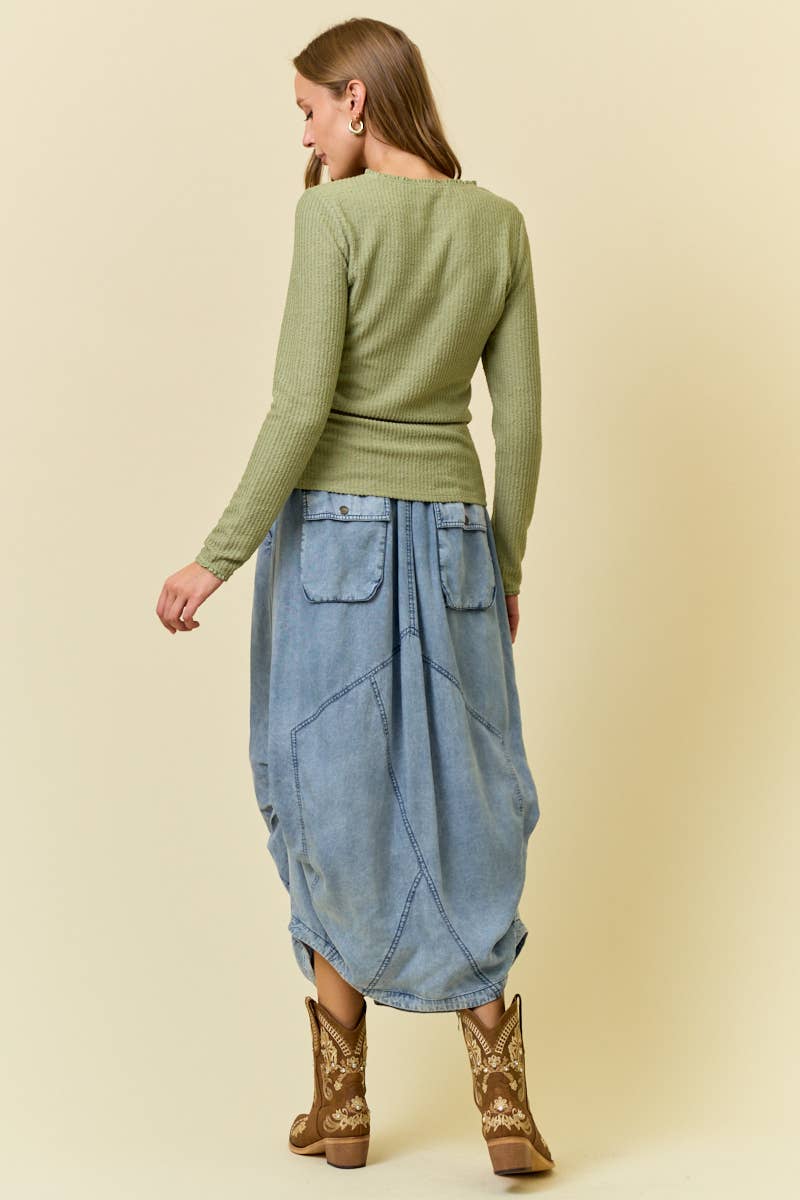 Blue Wander Midi Skirt