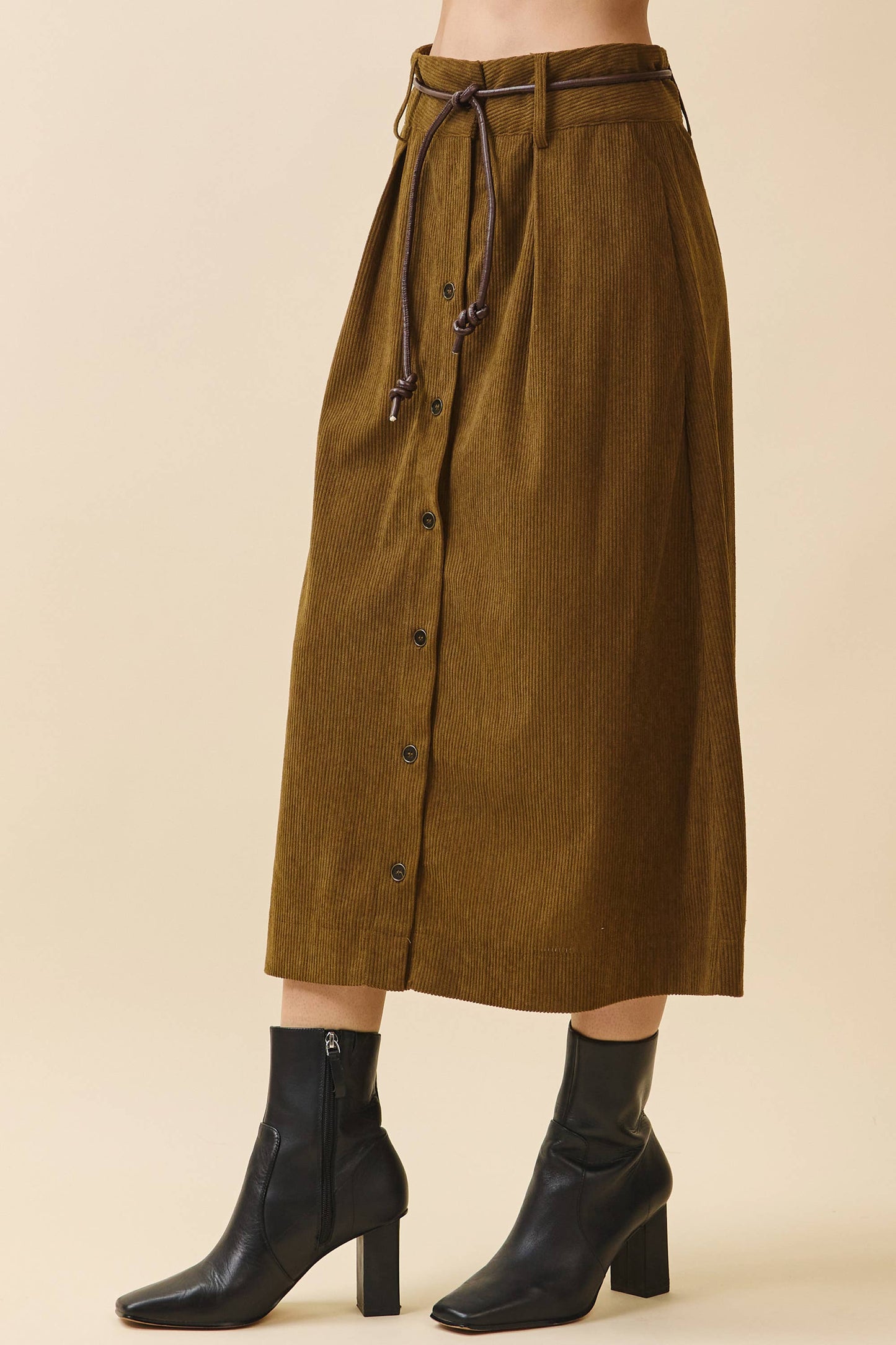 Olive Lane Corduroy Skirt