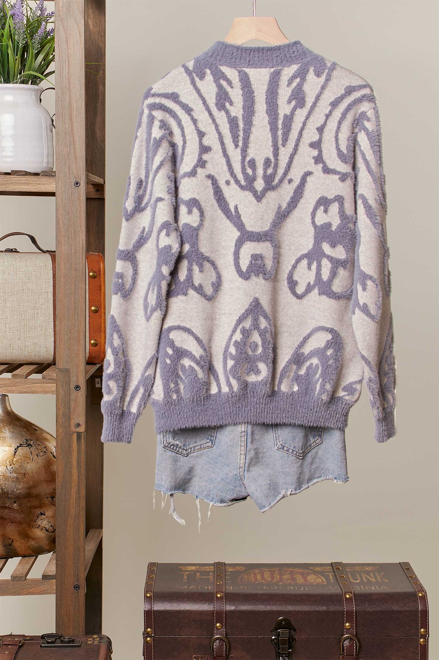 Wild Contrast Floral Sweater