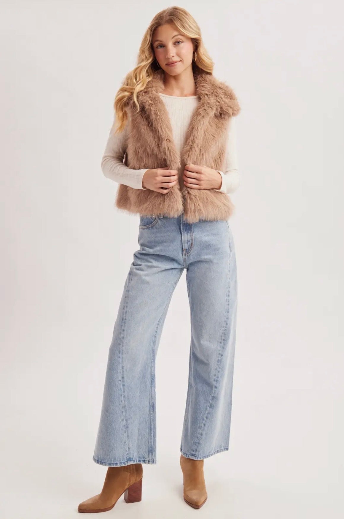 Latte Faux Fur Vest