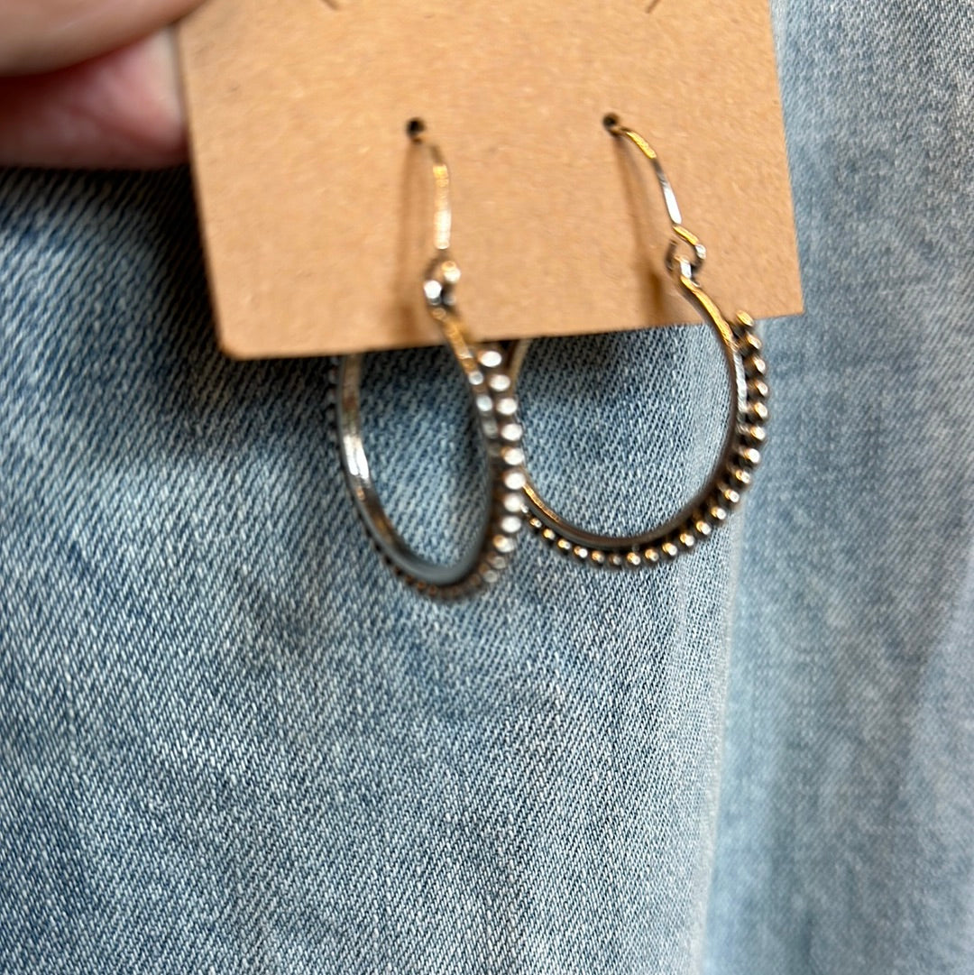 Silver Stud Hoops