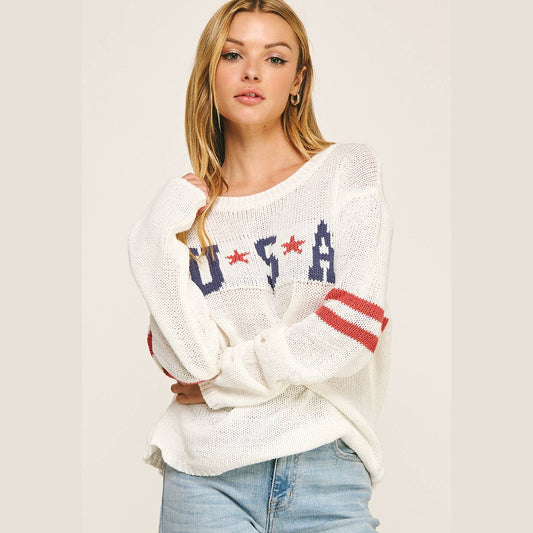 Star and Stripes Knit Pullover