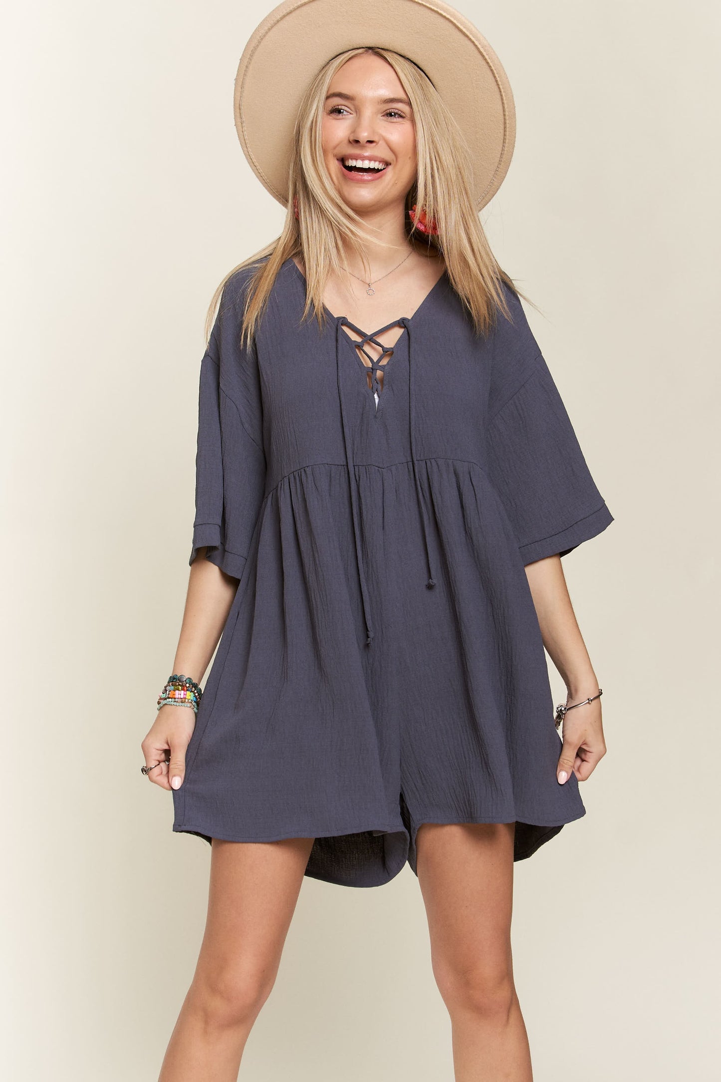 Lace Me Up Romper