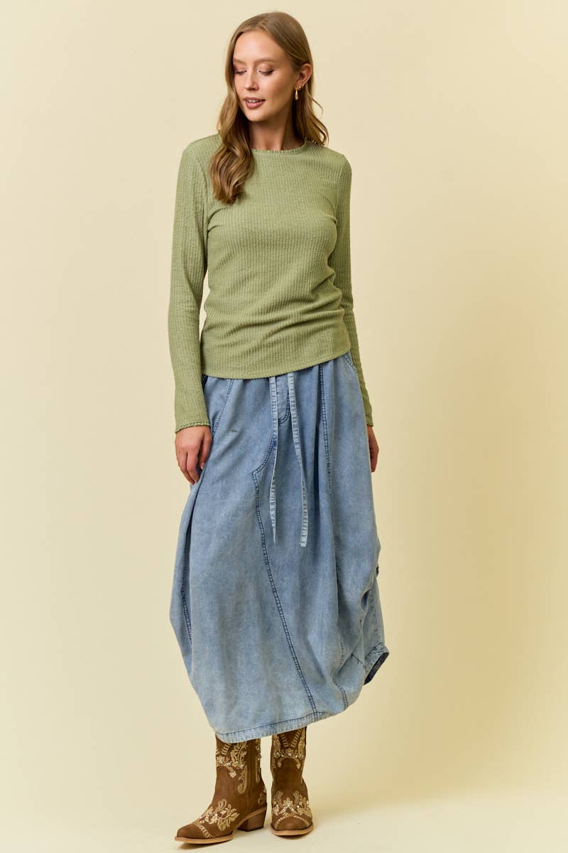 Blue Wander Midi Skirt