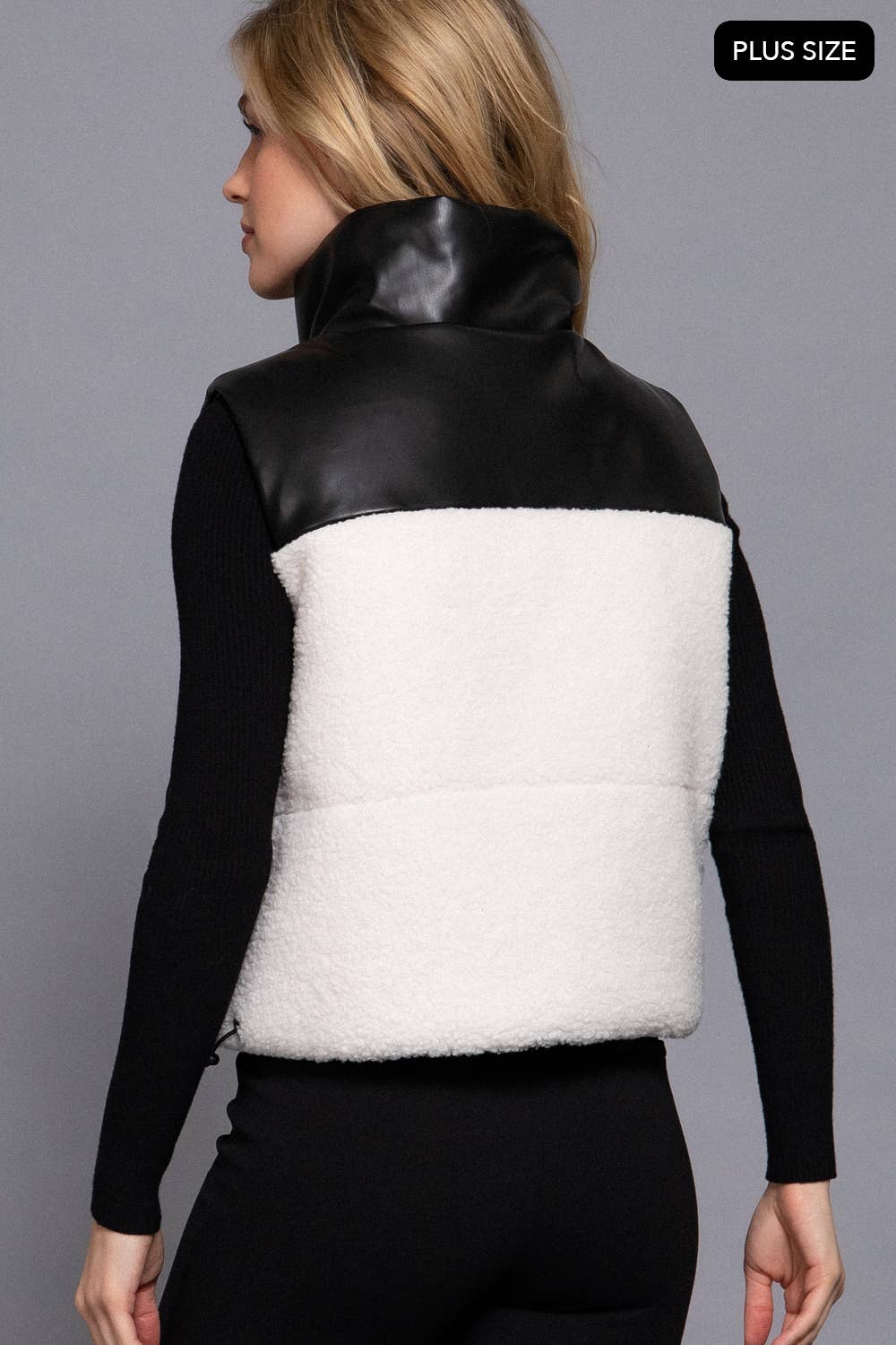 Reversible Faux Leather-Sherpa Vest