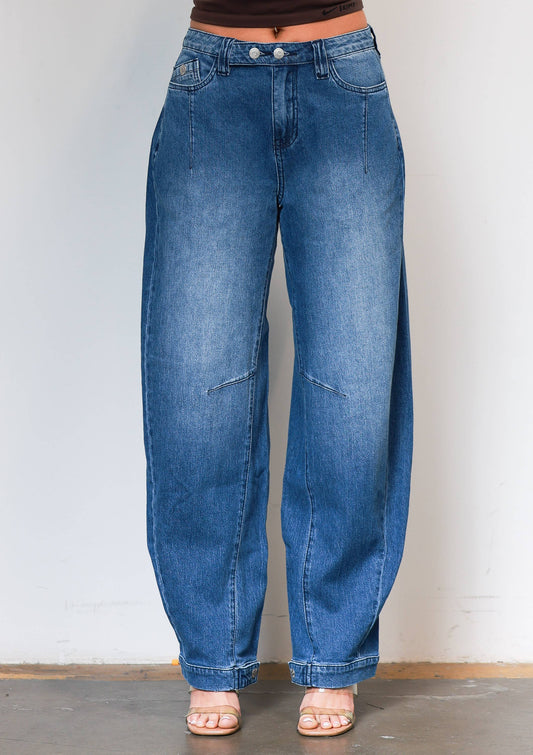 Double Take Barrel Jeans