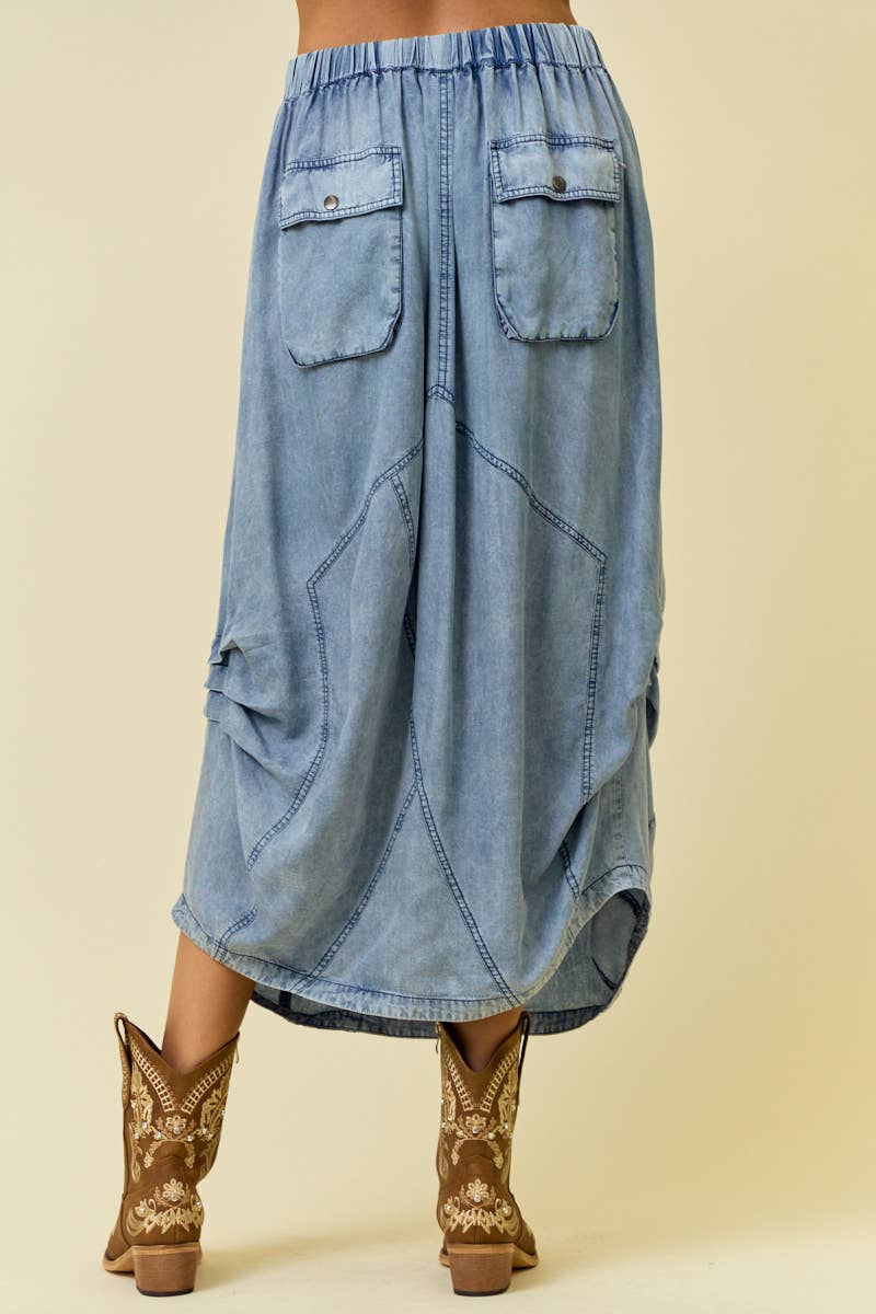 Blue Wander Midi Skirt