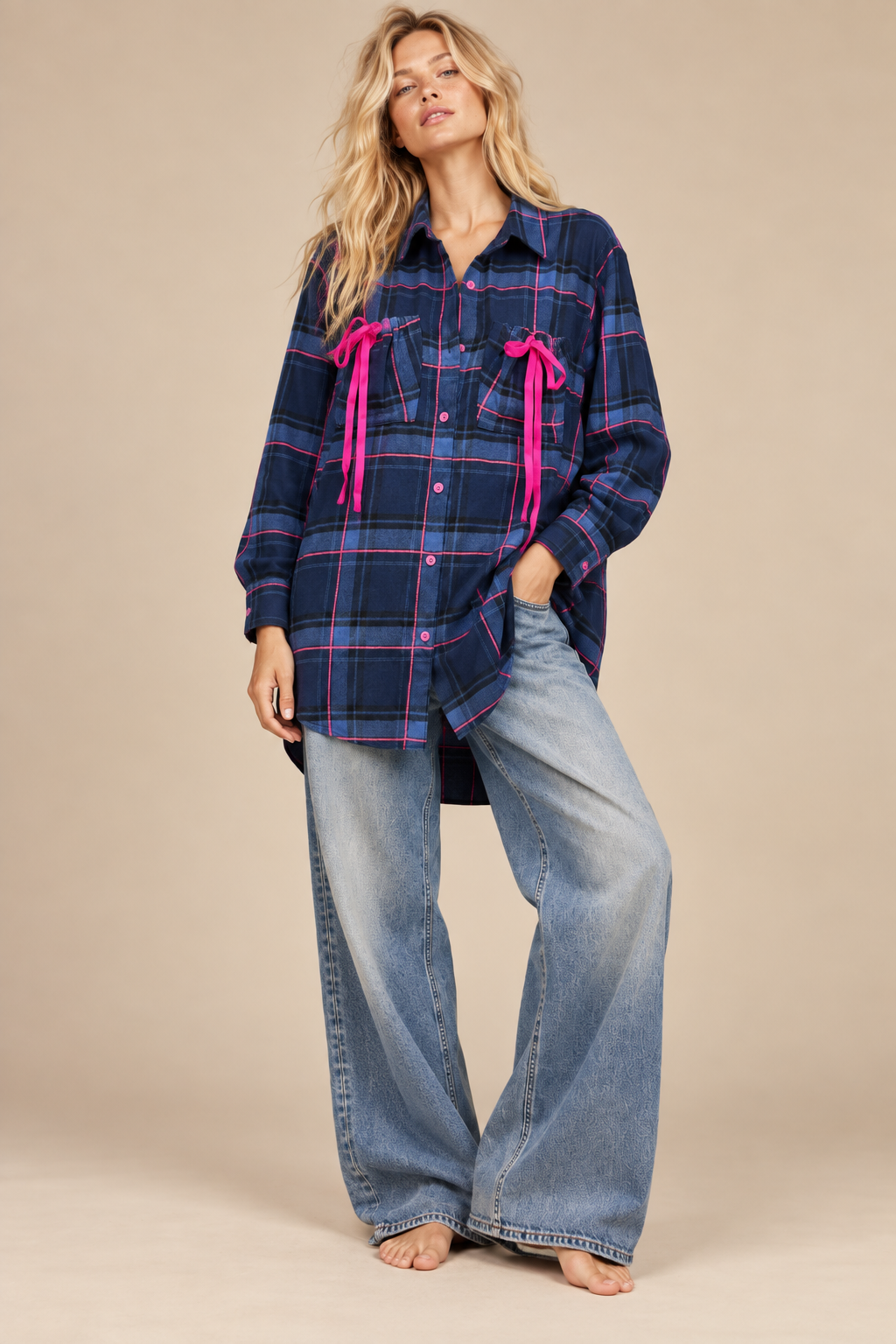 Pretty in Plaid Bow Flannel