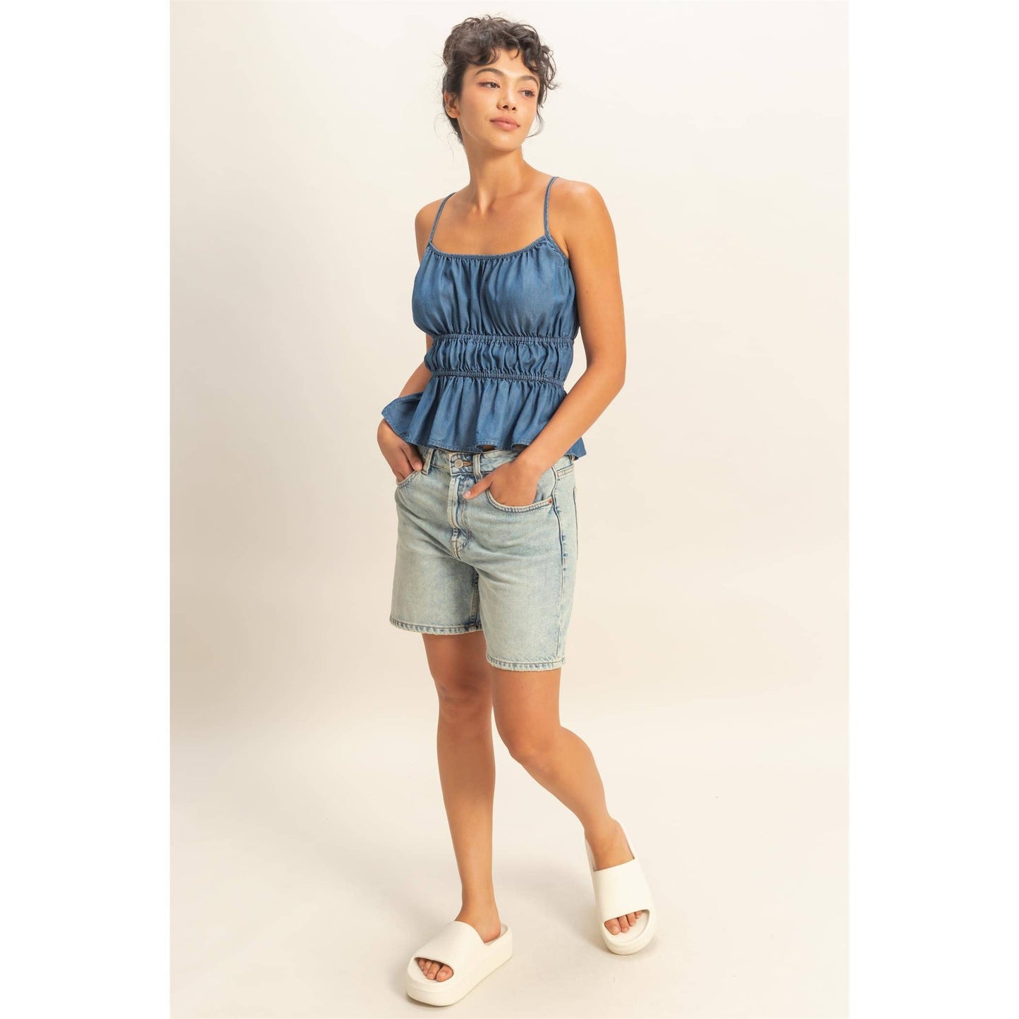 Blues Skies Smocked Cami