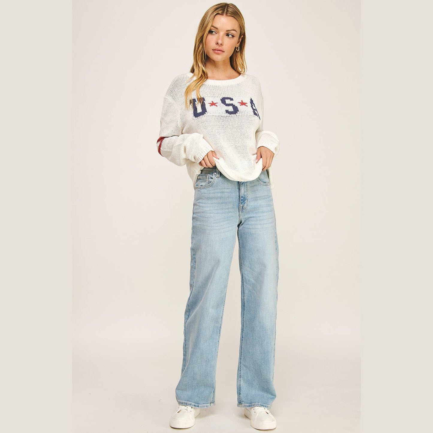 Star and Stripes Knit Pullover