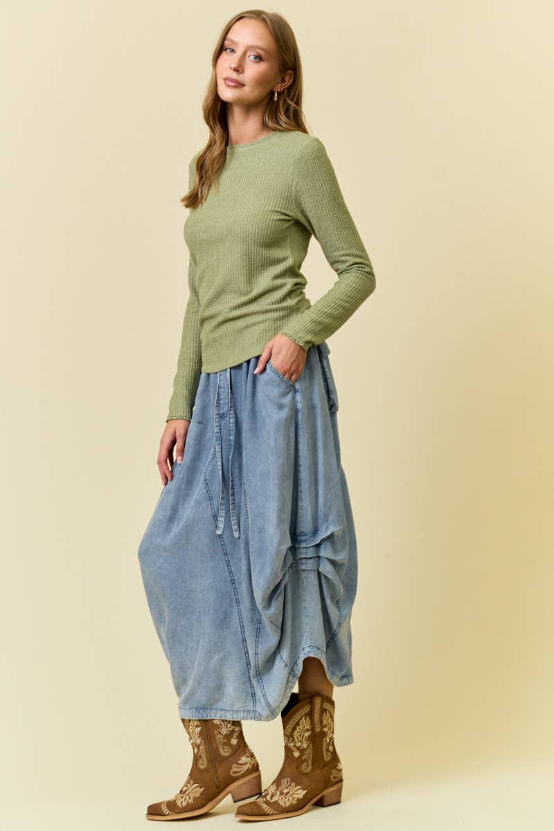 Blue Wander Midi Skirt