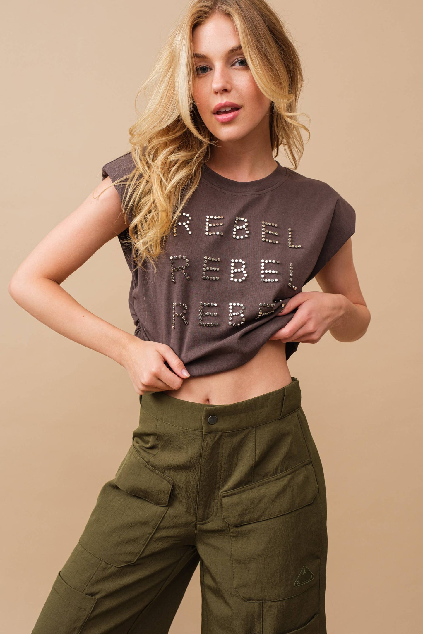 Rebel Girl Studded Top