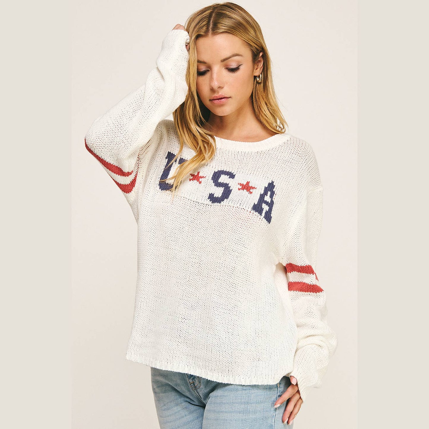 Star and Stripes Knit Pullover