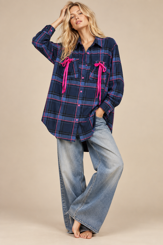 Pretty in Plaid Bow Flannel
