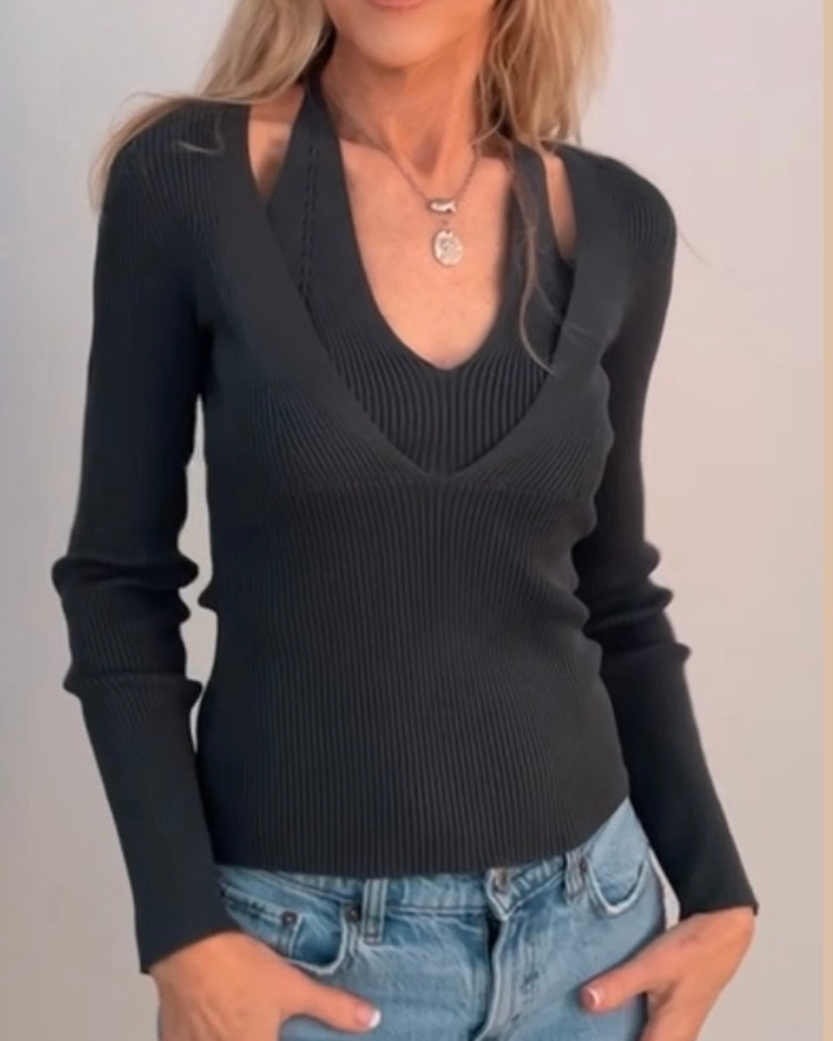 Greystone Layered Halter Pullover
