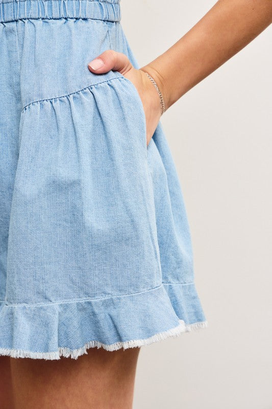 Backyard Breeze Denim Romper