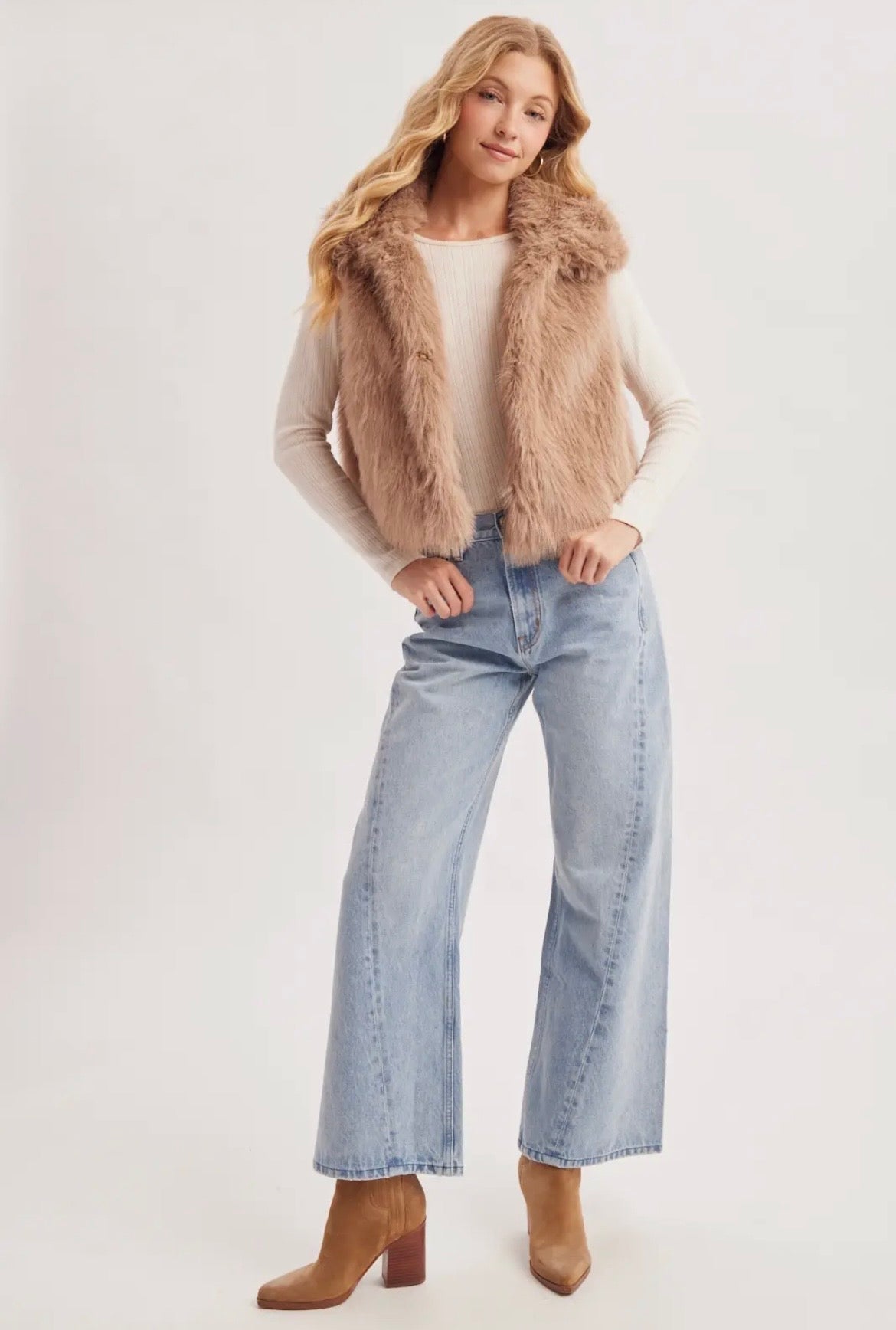 Latte Faux Fur Vest