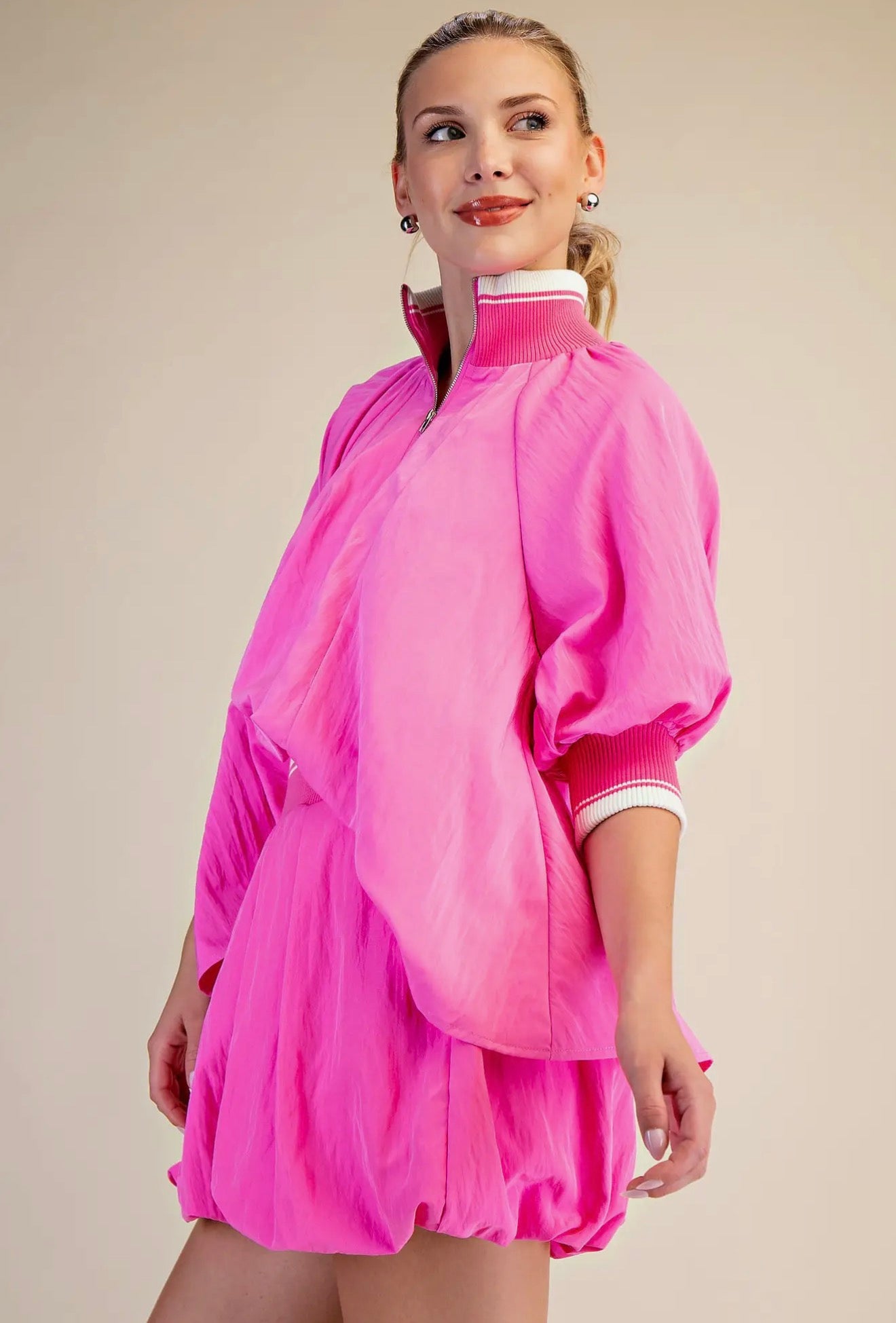 Electric Bloom Puff Sleeve Top