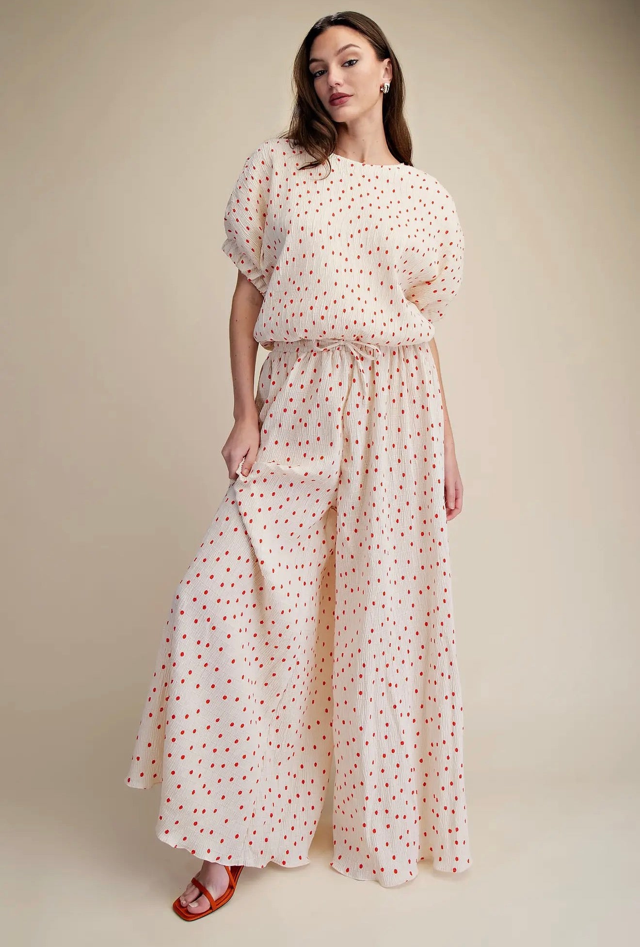 Cherry Picnic Wide Leg Pants