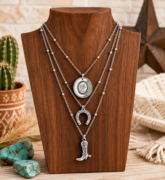 Hat and Spurs Necklace Set