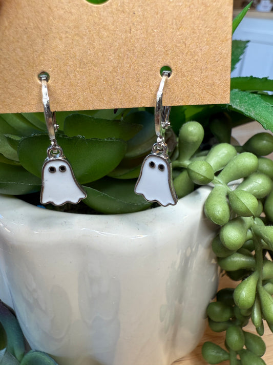 Spooky Cute Ghost Hoops