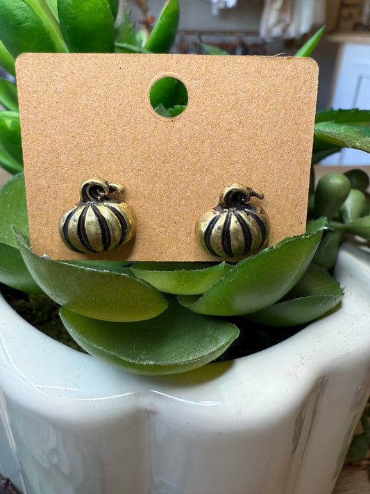 Golden Pumpkin Studs