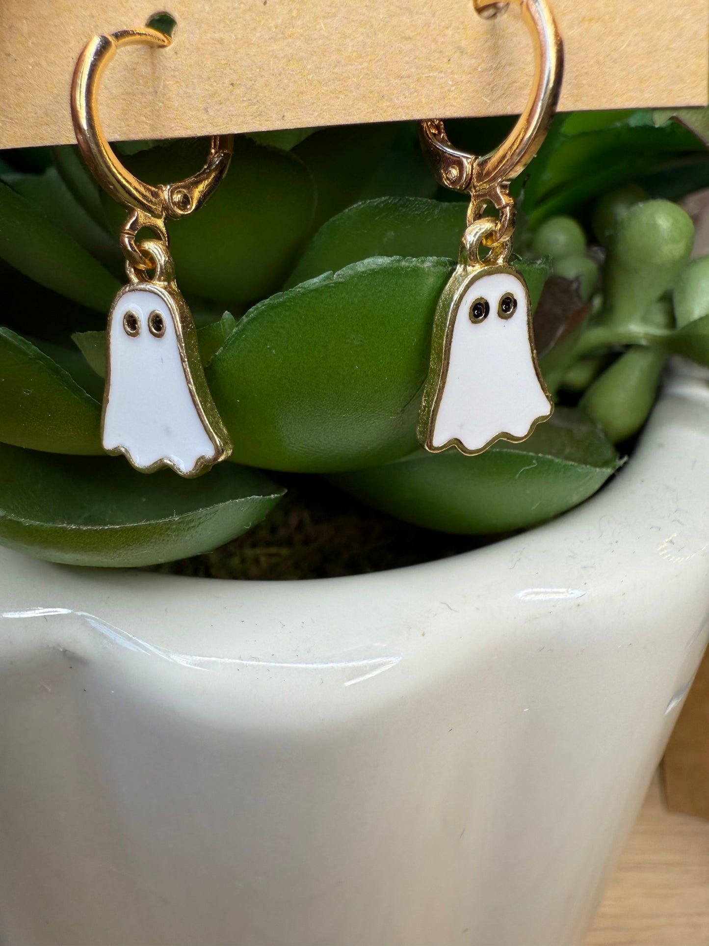 Spooky Cute Ghost Hoops