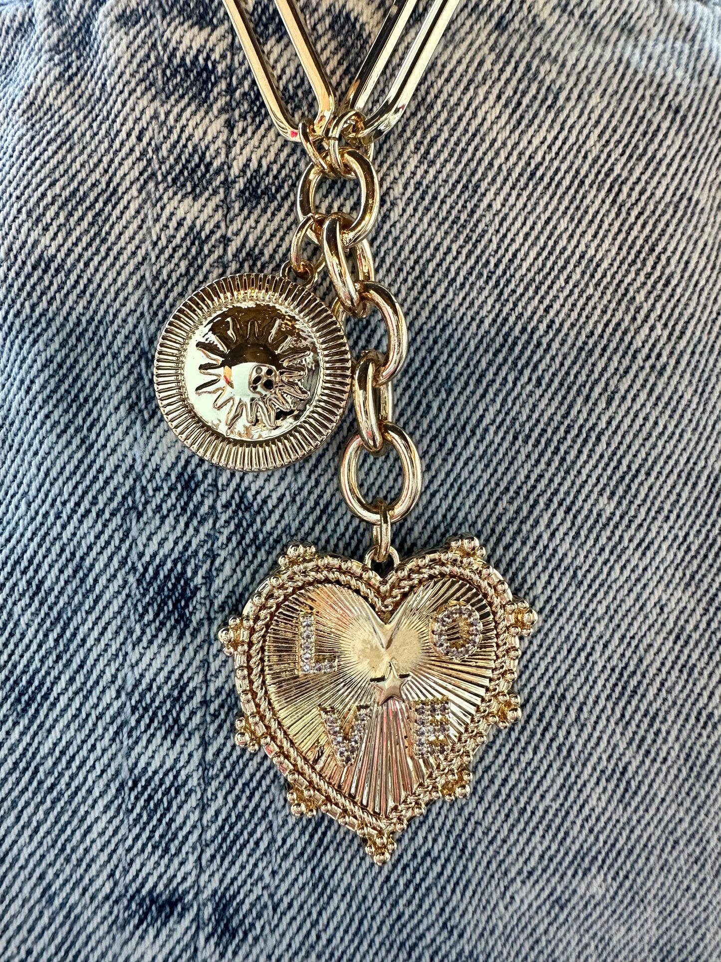 Golden Heart Charm Necklace