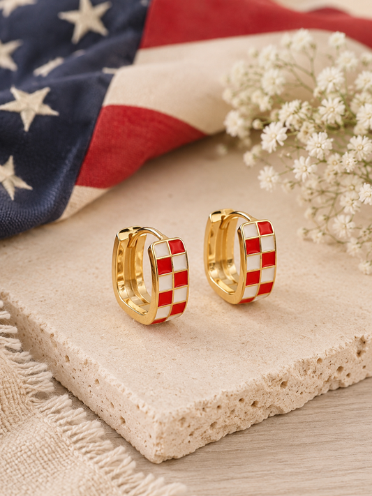 Cherry Soda checker Earrings
