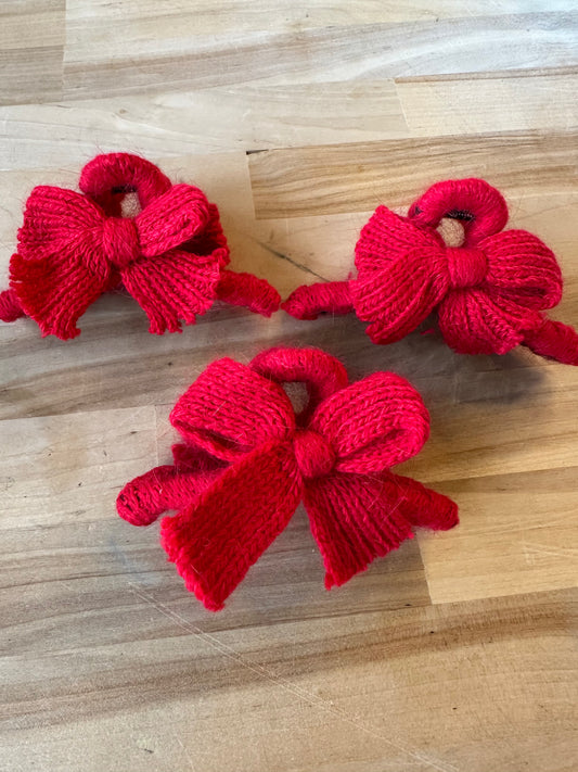 Knitted Bow Hair Clip