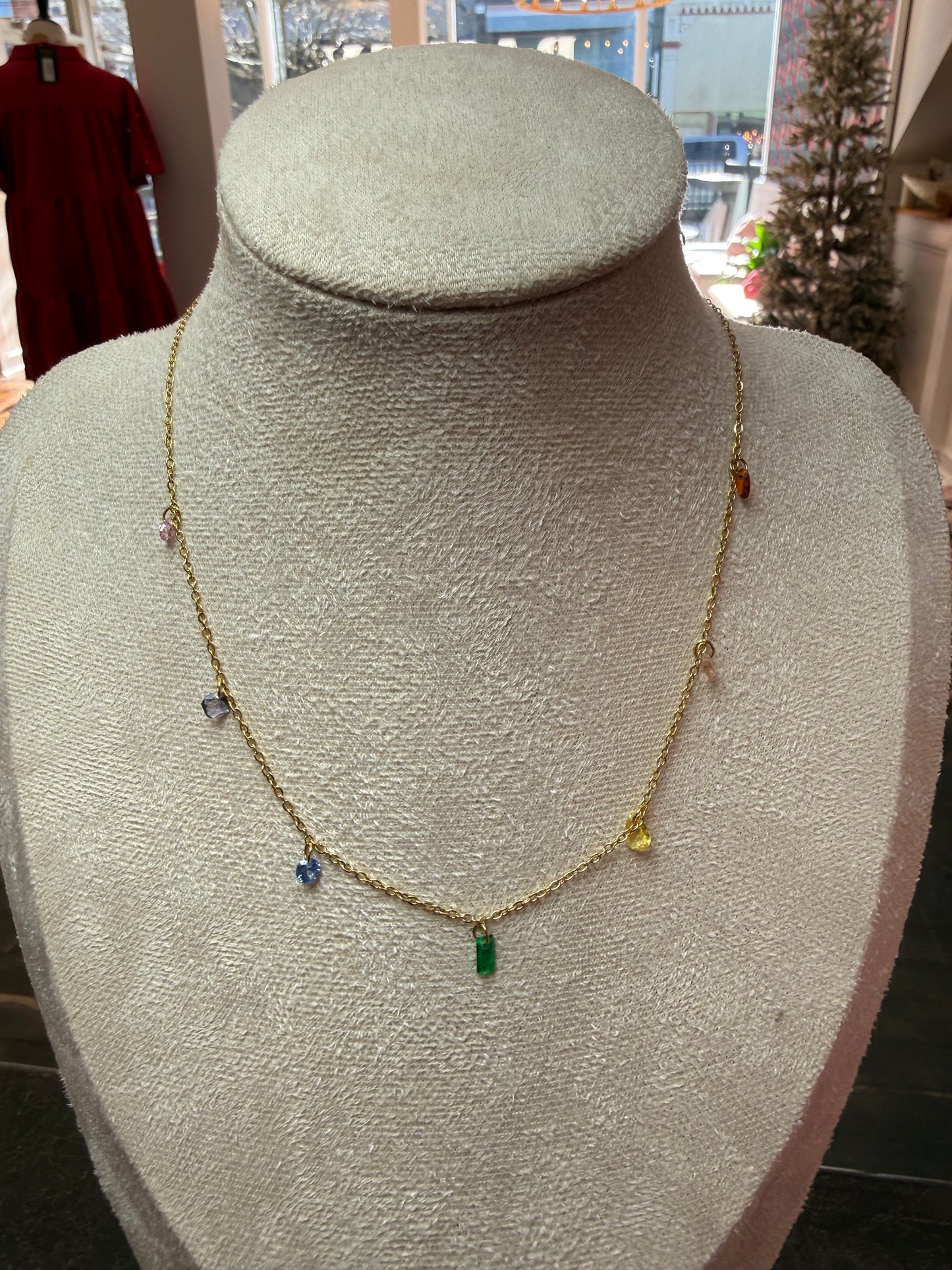 Prism Drop Charm Necklace