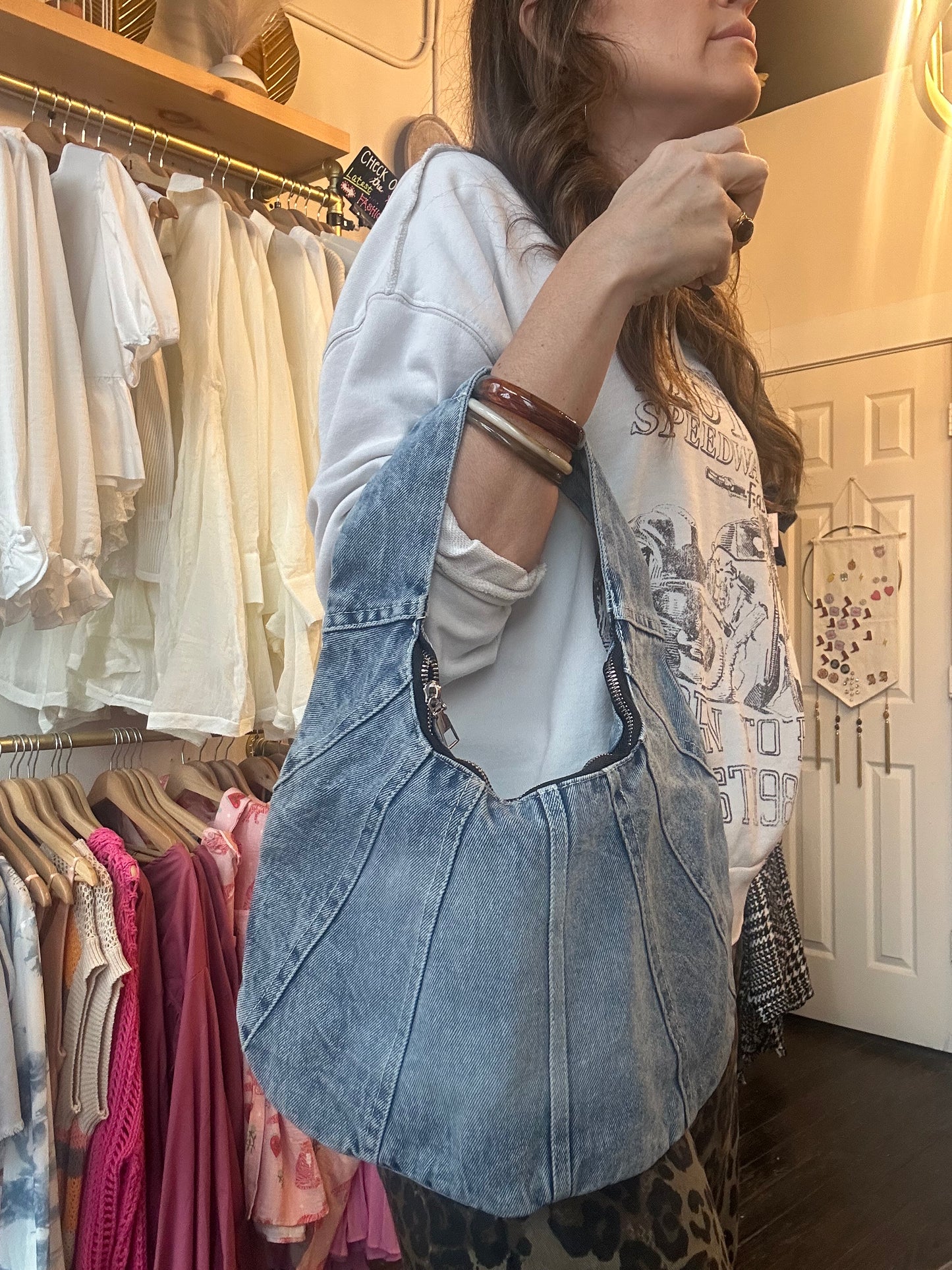 Indigo Crescent Bag