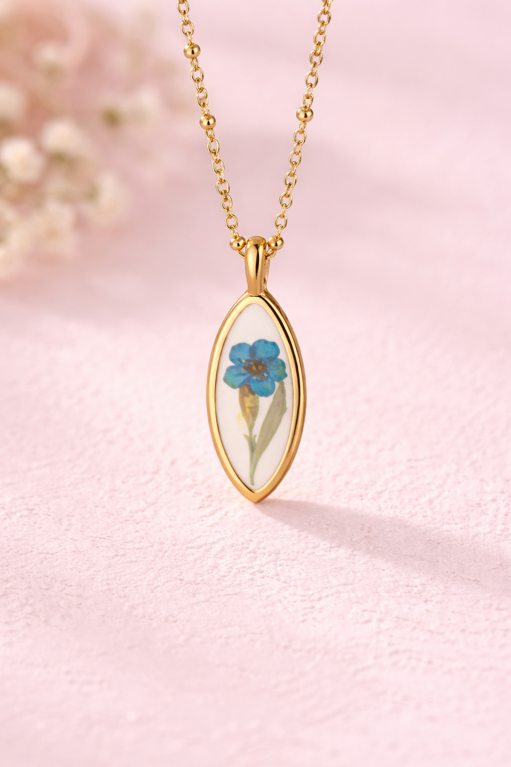 Blue Bloom Pendant Necklace