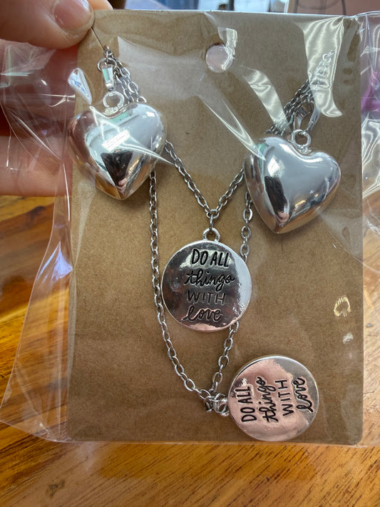 Boot Laces - Silver Hearts "Do all things with love"