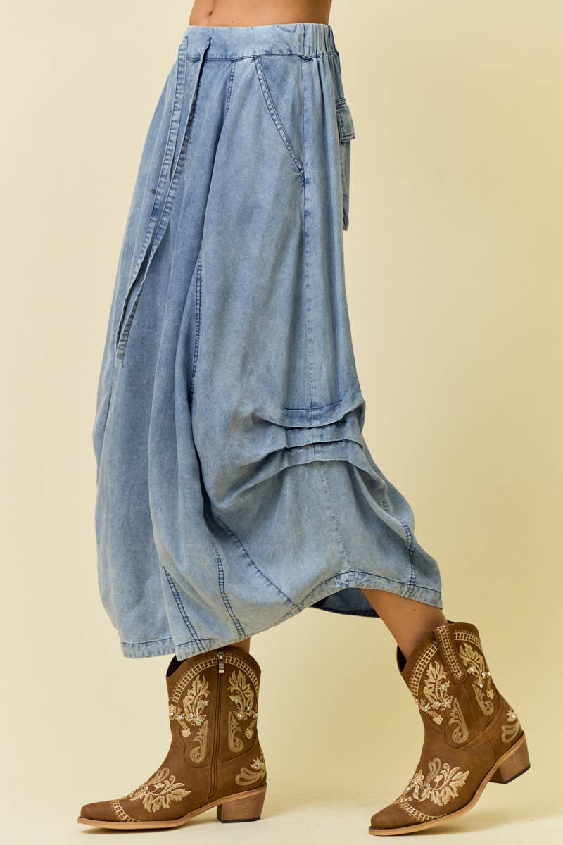 Blue Wander Midi Skirt