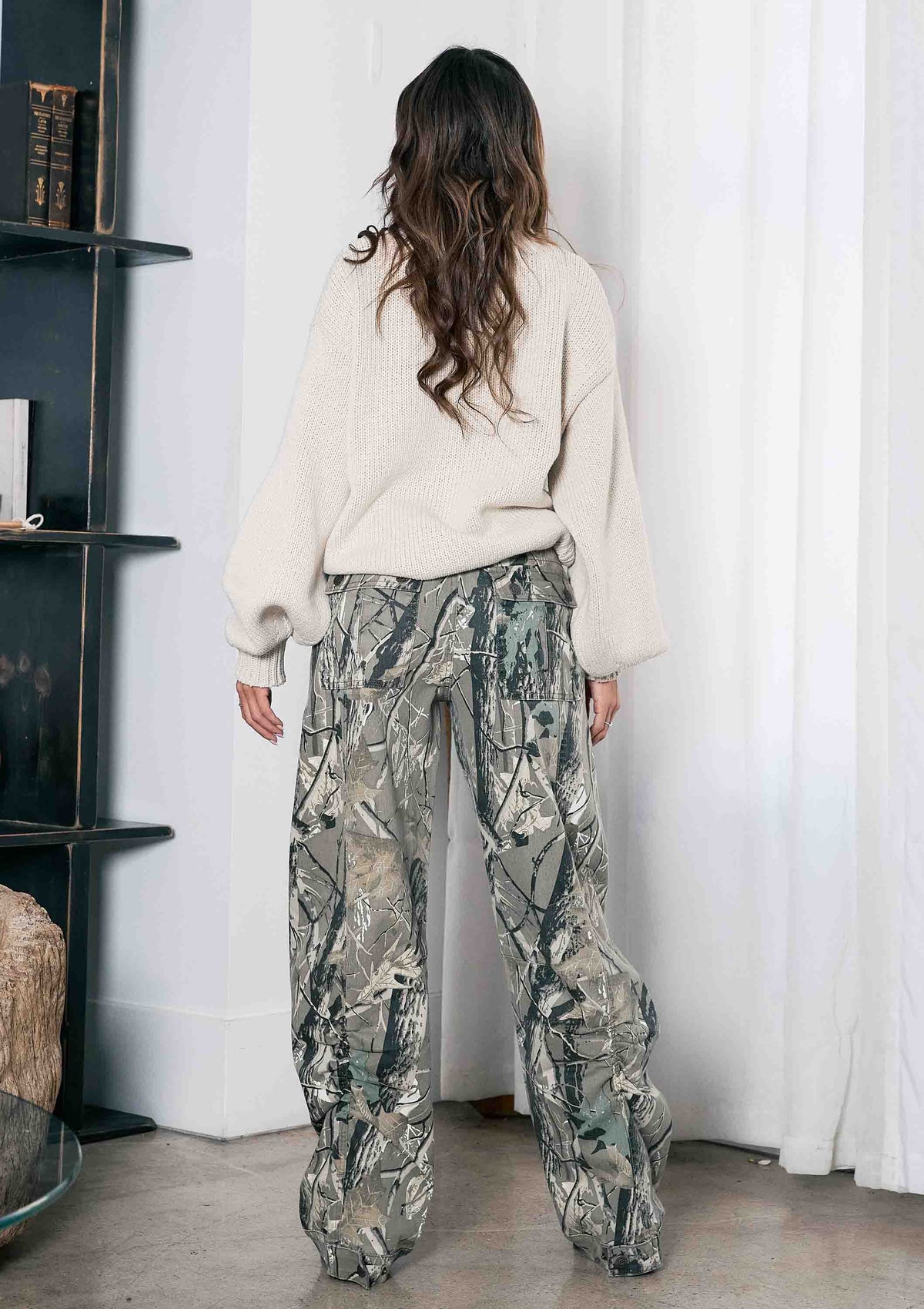 Wild Side Camo Barrel Jeans